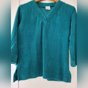 Bay Road Teal Blue Terry Cloth Shirt Sz S